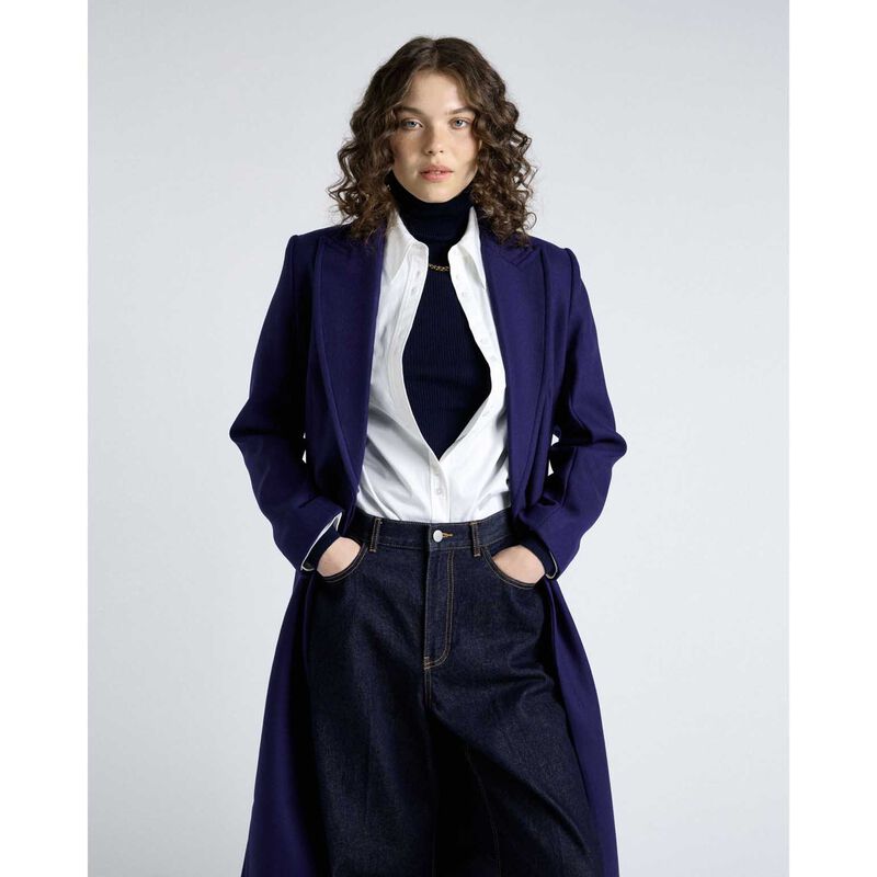 Cue Cobalt Italian Soft Wool Blend Coat image number 3